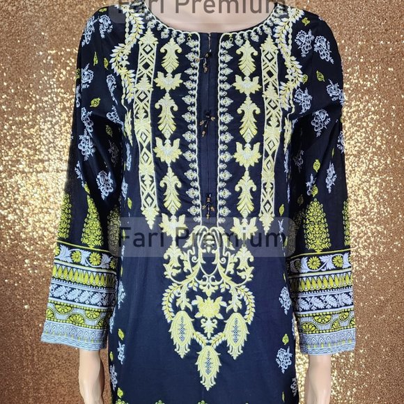 Warda Brand 3PC Embroidered Lawn, Chiffon Shalwar Kameez Pakistani/Indian XS/35 - Picture 5 of 15